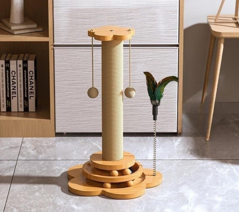 Solid Wood Cat Scratching Toy
