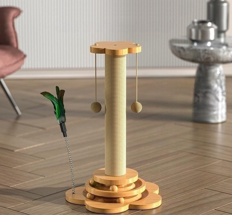 Solid Wood Cat Scratching Toy