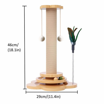 Solid Wood Cat Scratching Toy